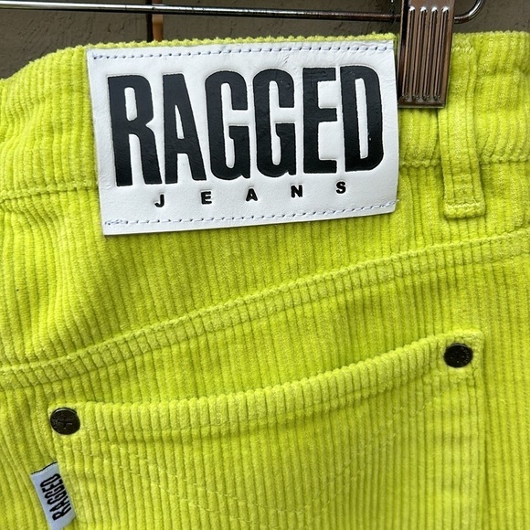 NWT The Ragged Priest Corduroy Jeans Neon Yellow Festival Rave Punk Sz 30 - Picture 7 of 7